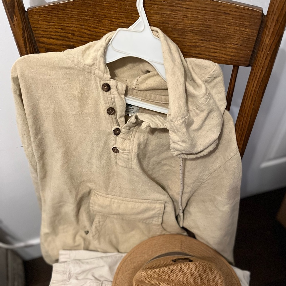 100% hemp hoodie kangaroo pocket
